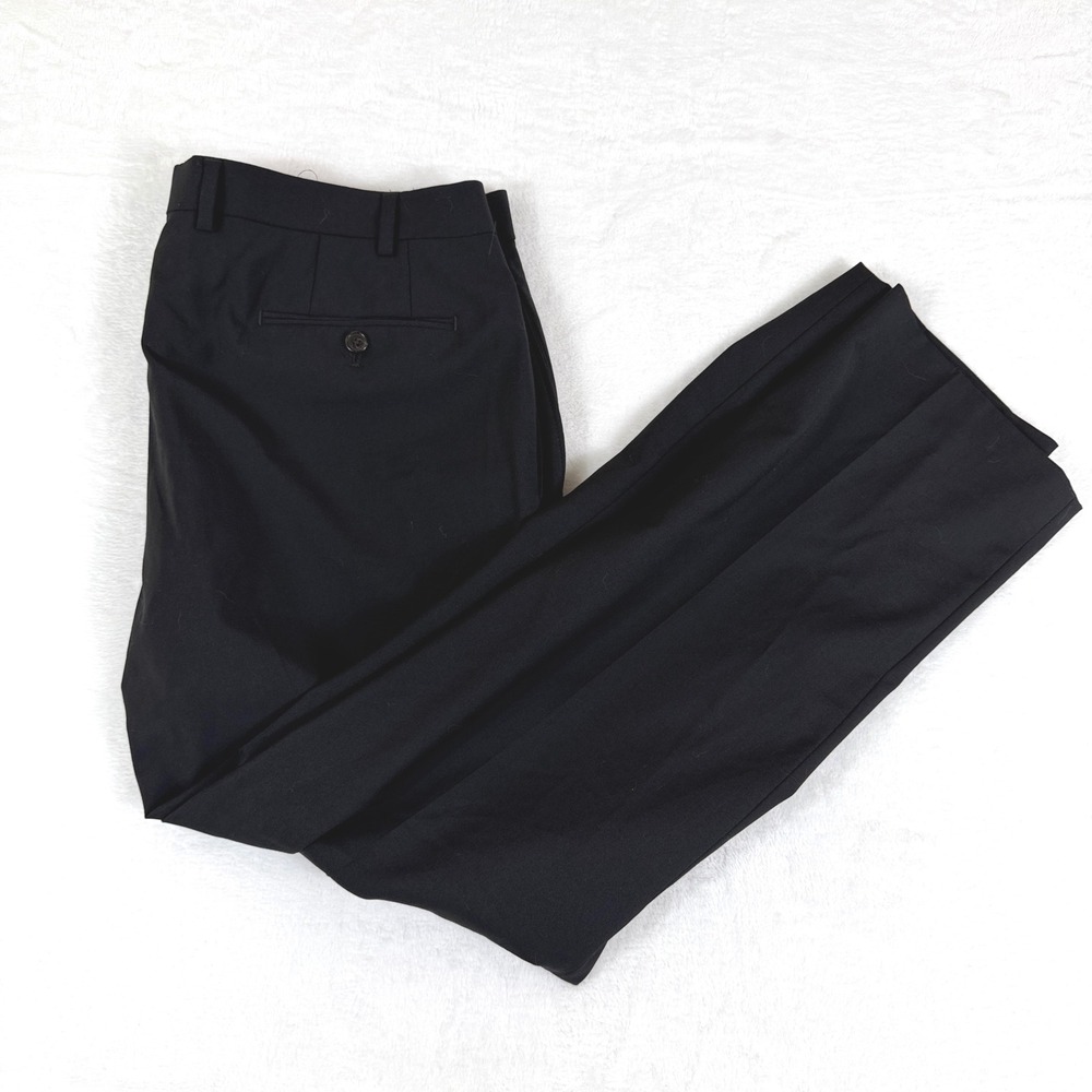 Lauren Ralph Lauren‎ Mens Black High Performance Wool Blend Dress Pants 38W 30L